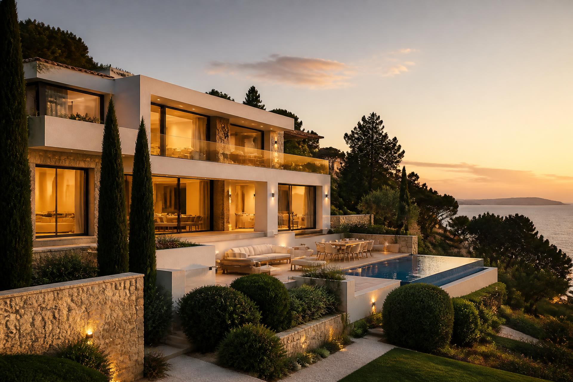 Villa contemporaine rénovée par Korac Construction sur la Côte d'Azur